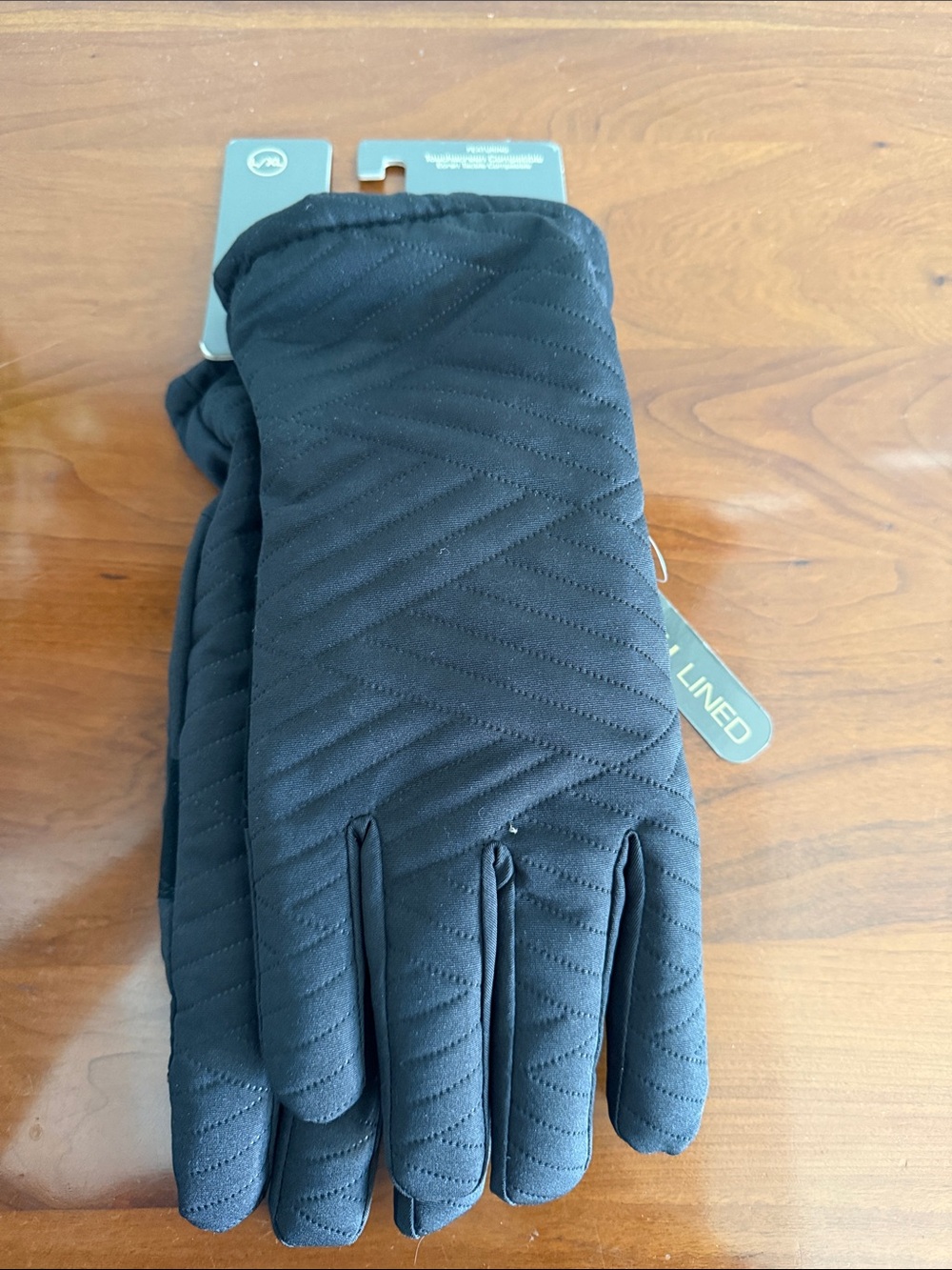 Natural Reflections Quilted Black Womens/ Men's Lined Gloves